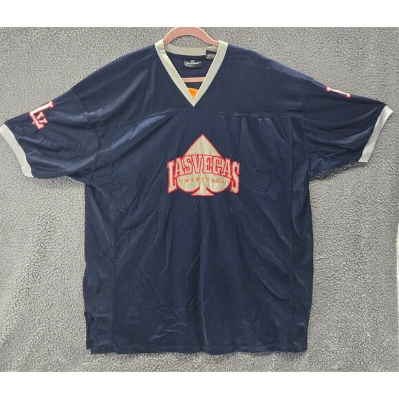 DC Classic Las Vegas Jersey Mens 2XL Navy Blue Gray 21 Short Sleeve Shirt Netted - Picture 1 of 7